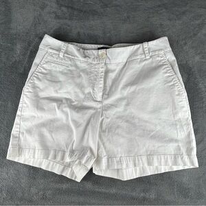 Talbots Chino Shorts Womens 8 White Cotton Spandex‎ Pockets Preppy Classic